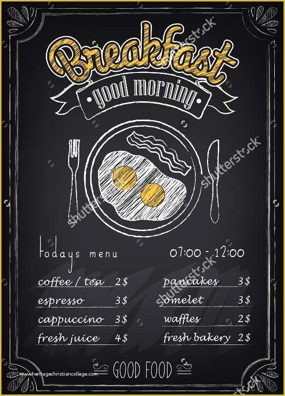 Breakfast Menu Template Free Of 33 Breakfast Menu Templates – Free Sample Example format