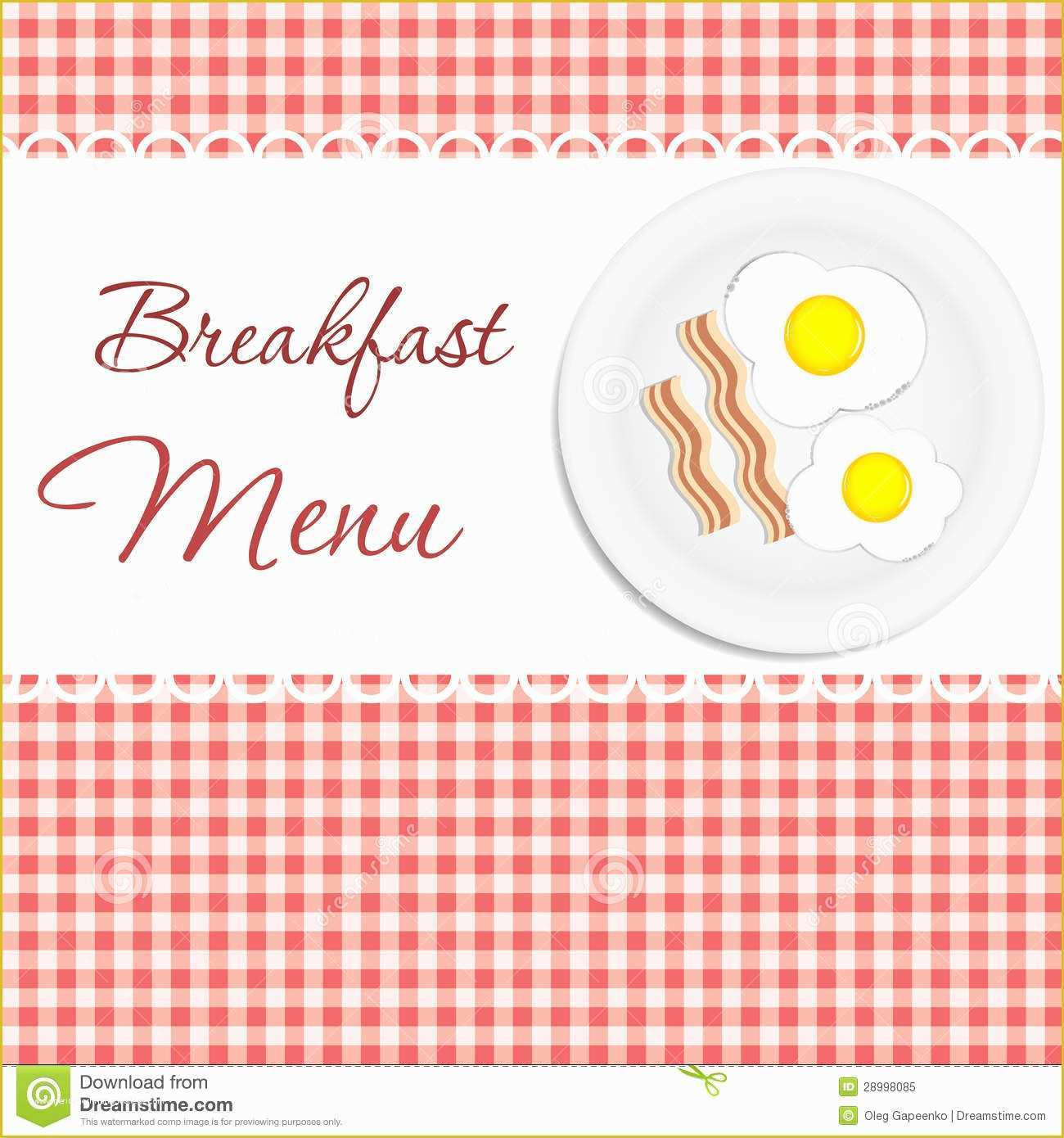 Breakfast Menu Template Free Of Breakfast Menu Vector Illustration Stock Vector