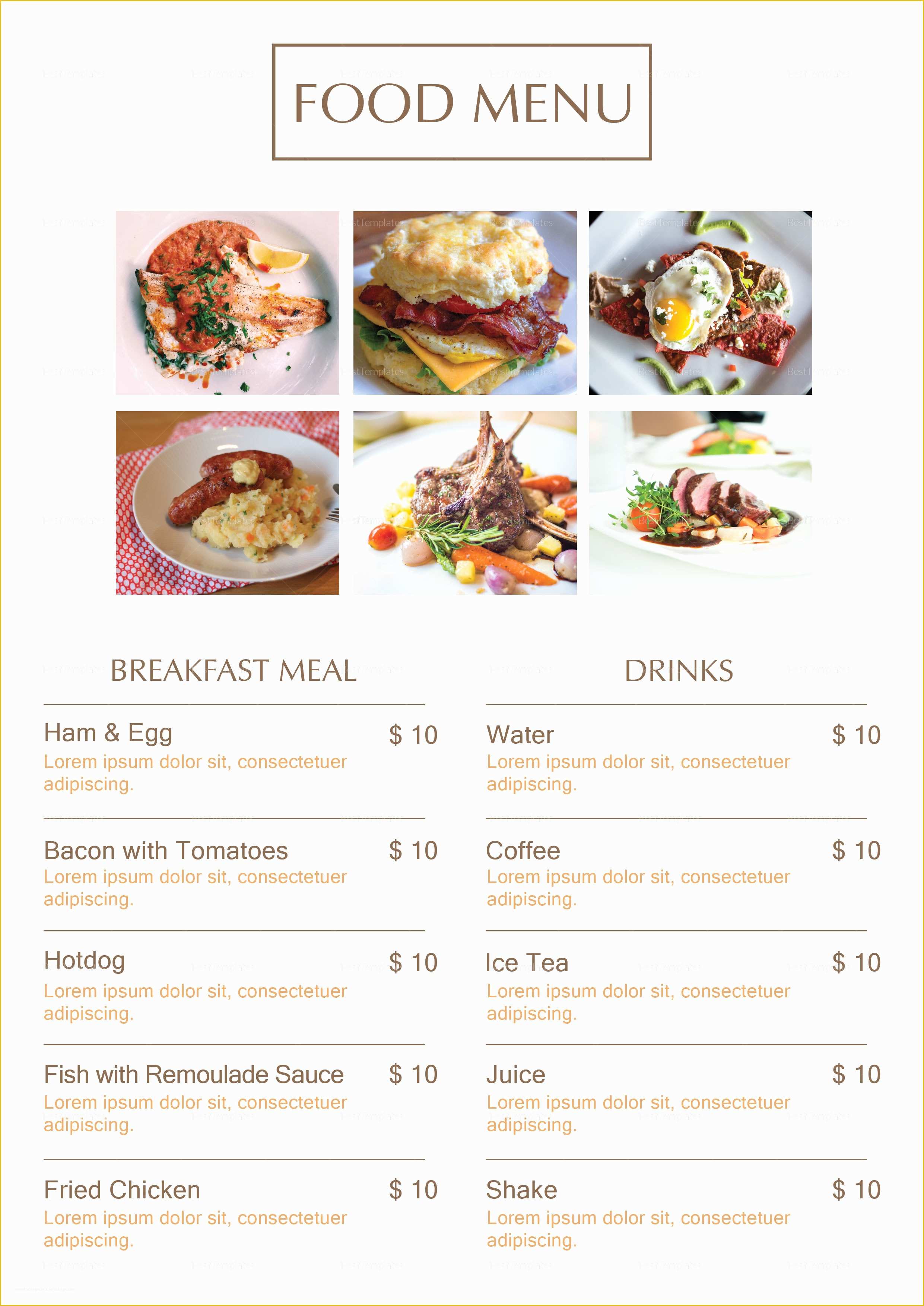 Breakfast Menu Template Free Of Breakfast Party Menu Design Template In Psd Illustrator