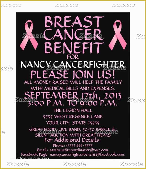 Breast Cancer Fundraiser Flyer Templates Free Of Cancer Fundraiser Flyer Template Yourweek Beca25e