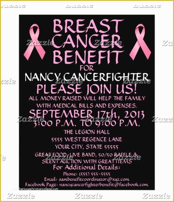 Breast Cancer Fundraiser Flyer Templates Free Of Cancer Fundraiser Flyer Template Yourweek Beca25e