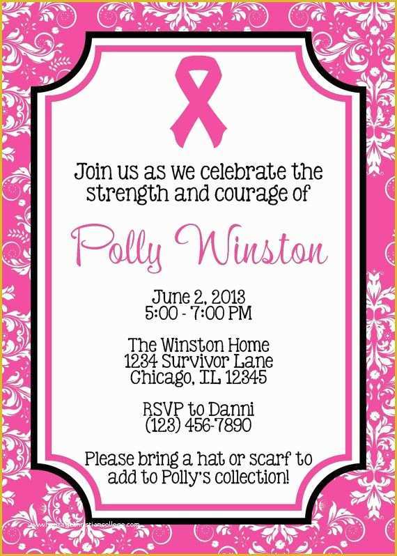 Breast Cancer Fundraiser Flyer Templates Free Of Pink Ribbon Breast Cancer Think Pink Party Invitation