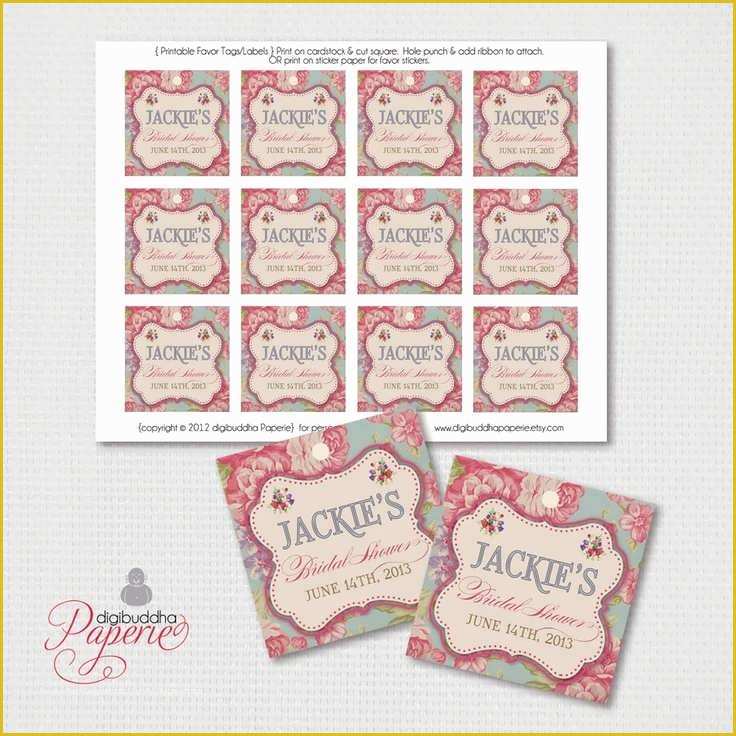 Bridal Shower Favor Tags Template Free Of Bridal Shower Favor Tags