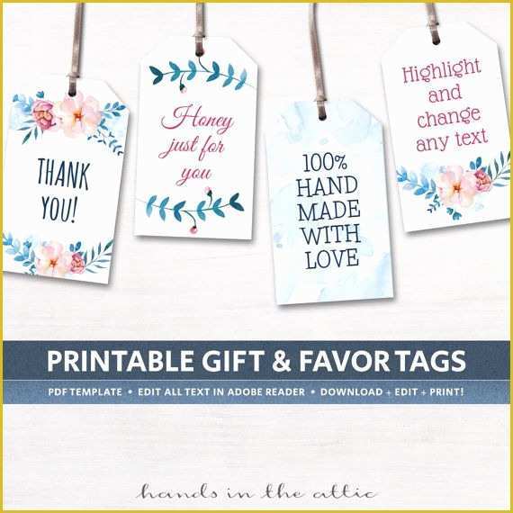 Bridal Shower Favor Tags Template Free Of Printable Floral T Tags Party Favors Editable Labels