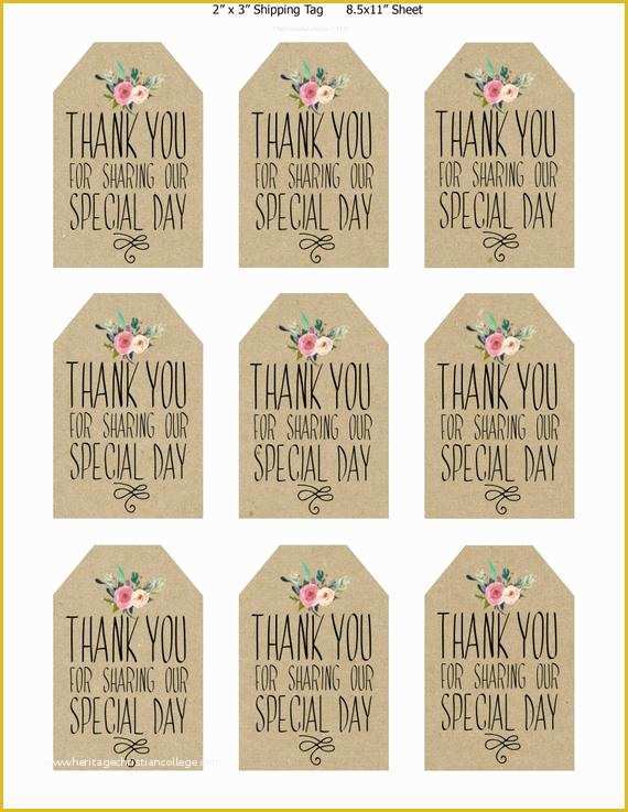 Bridal Shower Favor Tags Template Free Of Printable Wedding Favor Tags Thank You Printable Tags