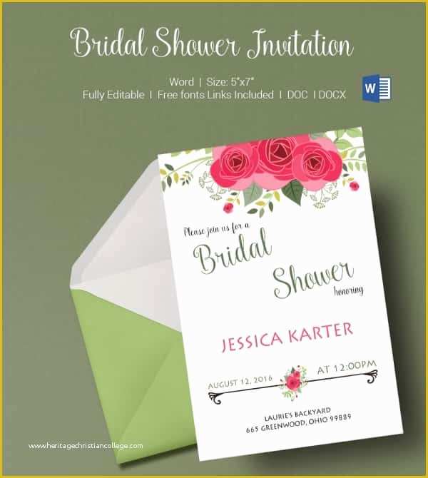 Bridal Shower Invitation Templates Microsoft Word Free Of 50 Microsoft Invitation Templates Free Samples