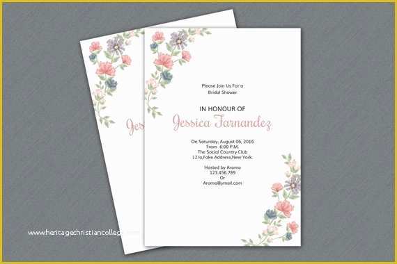Bridal Shower Invitation Templates Microsoft Word Free Of Bridal Shower Invitation Template Printable Floral Wedding