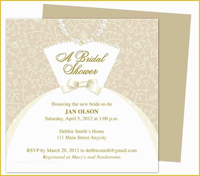 Bridal Shower Invitation Templates Microsoft Word Free Of Dress Bridal Shower Invitation Templates Printable Diy