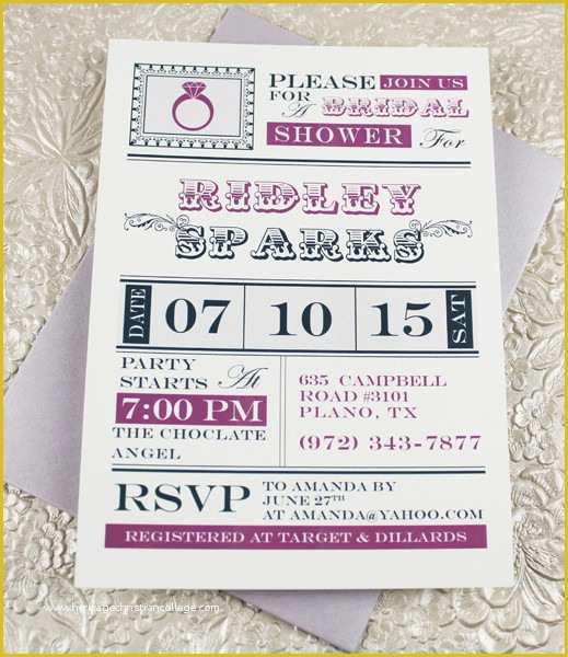 Bridal Shower Invitation Templates Microsoft Word Free Of Vintage Ring Bridal Shower Invitation Template – Download