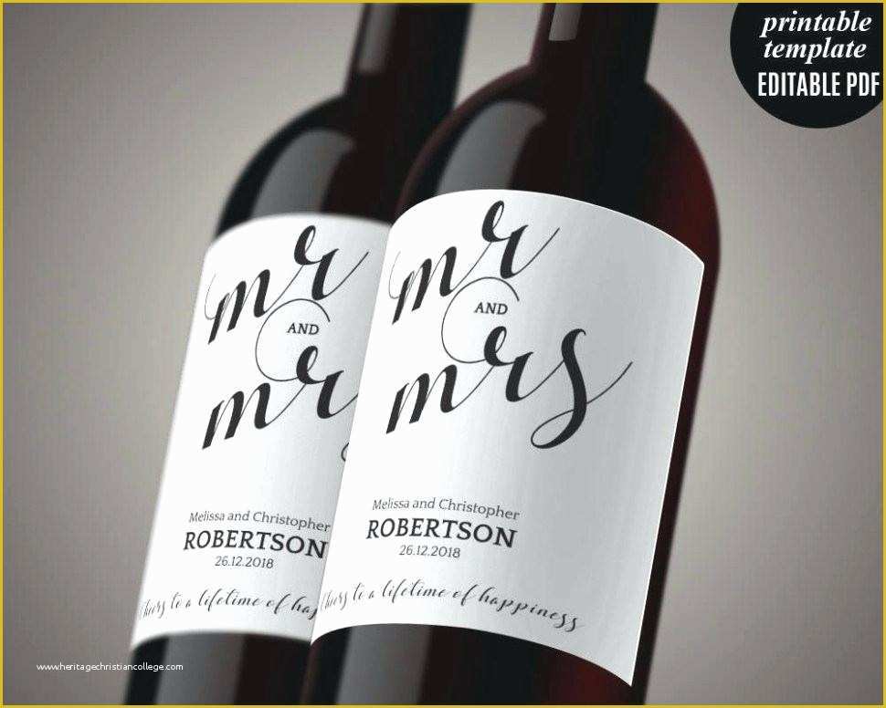 Bridesmaid Wine Label Template Free Of Free Wedding Wine Label Template Labels to Download