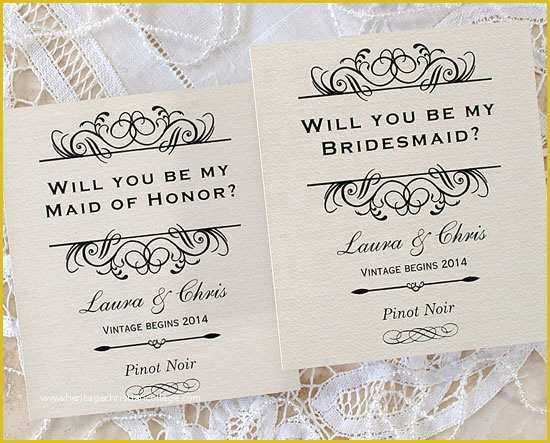 Bridesmaid Wine Label Template Free Of Will You Be In My Wedding the Best Way to Pop the Next