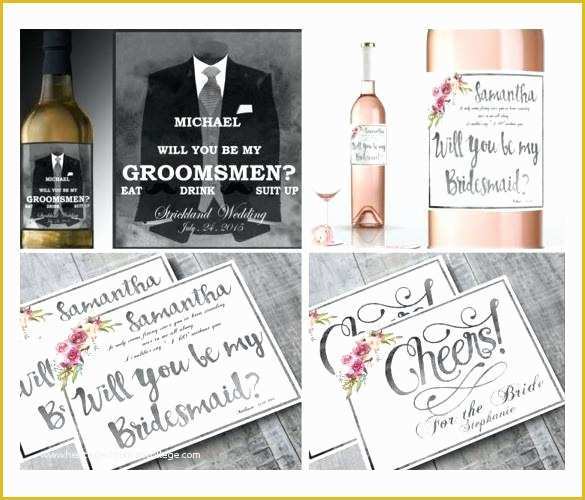 Bridesmaid Wine Label Template Free Of Zoom Anniversary Wine Label Template Design Bottle Labels