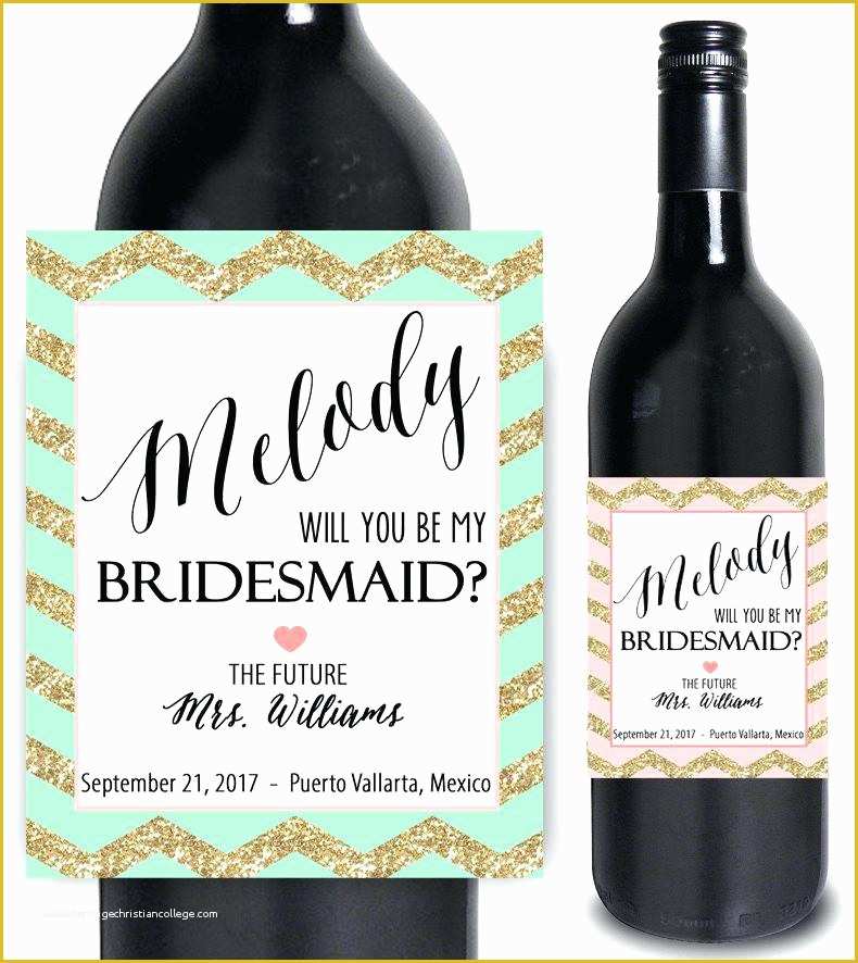 41 Bridesmaid Wine Label Template Free