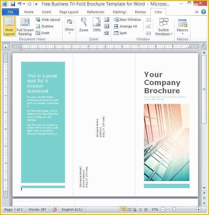 Brochure Tri Fold Template Free Download Of Free Business Tri Fold Brochure Template for Word
