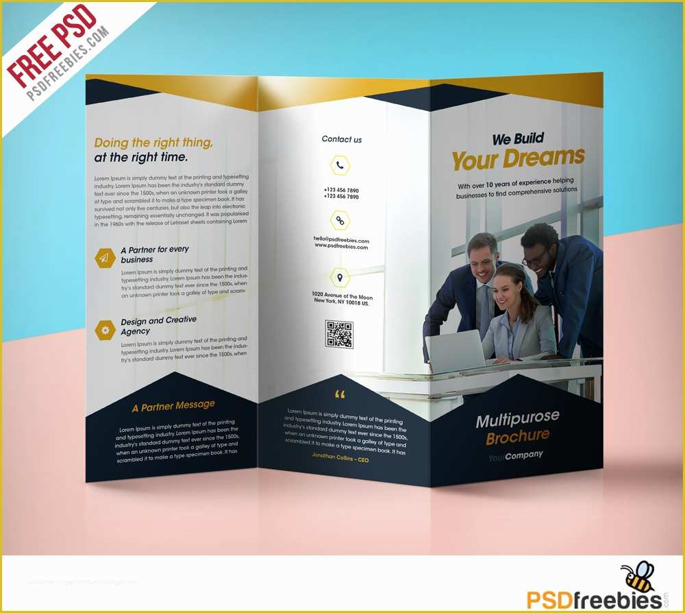 Brochure Tri Fold Template Free Download Of Professional Corporate Tri Fold Brochure Free Psd Template