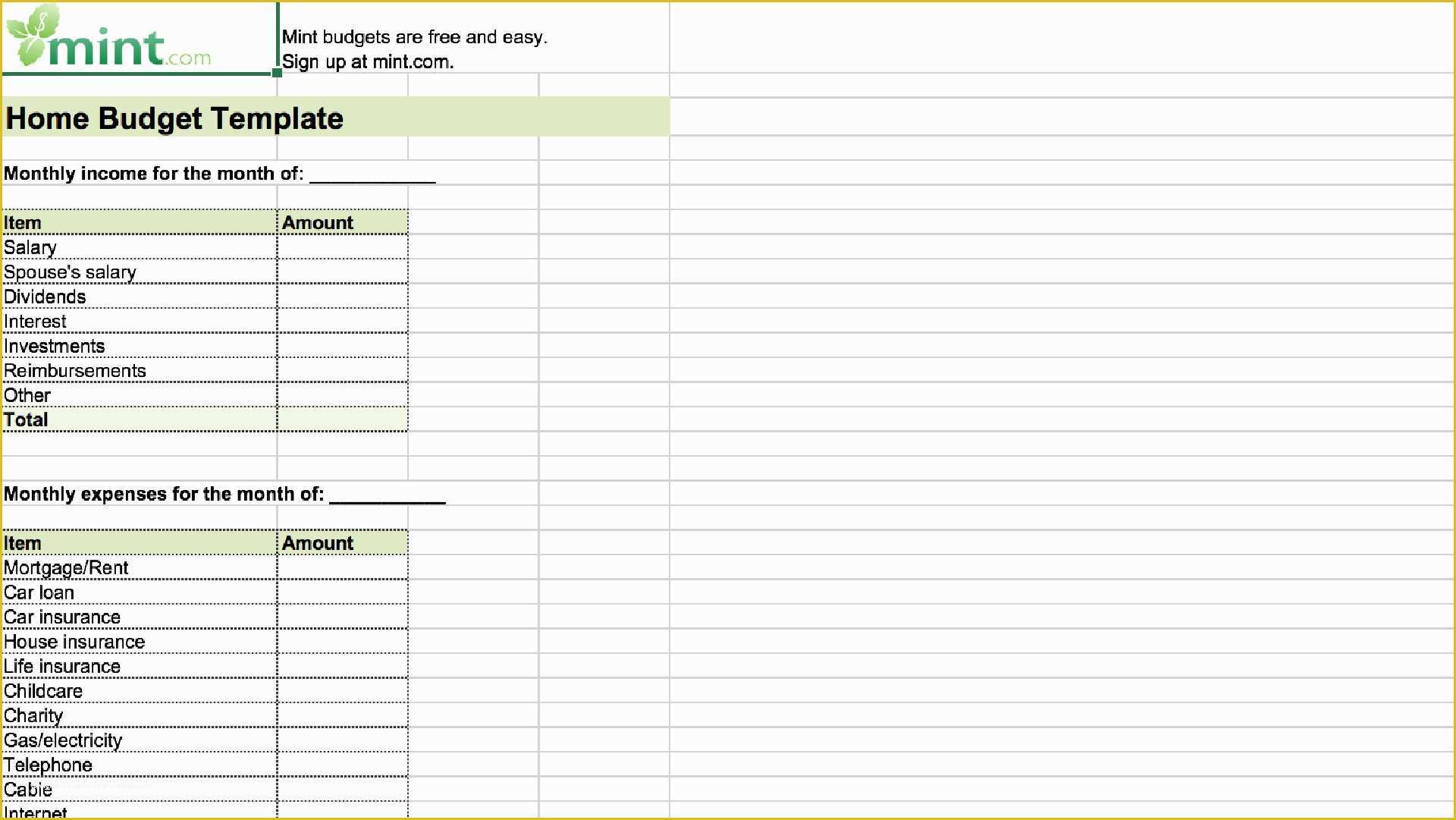 Budget Spreadsheet Template Free Of 15 Easy to Use Bud Templates