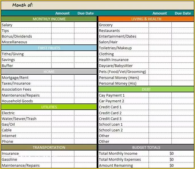 42 Budget Spreadsheet Template Free