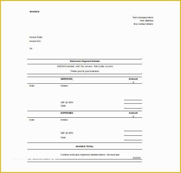 Builders Invoice Template Free Download Of 11 Word Invoice Templates Free Download