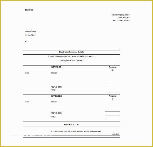 Builders Invoice Template Free Download