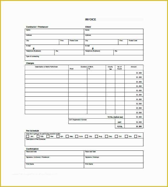 Builders Invoice Template Free Download Of Construction Invoice Template 15 Free Word Excel Pdf