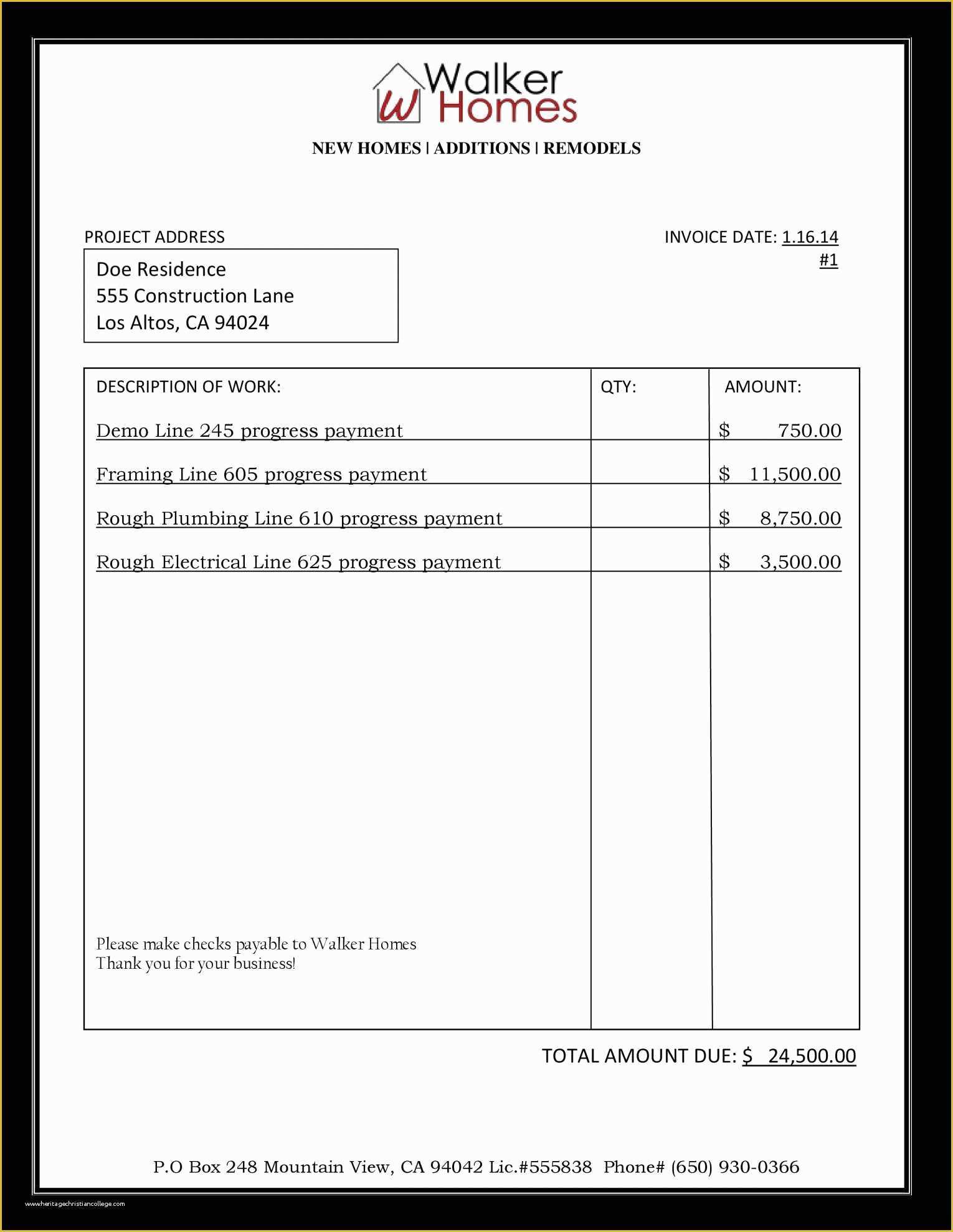 Builders Invoice Template Free Download Of Contractor Invoice Samples and Download Building Templ On