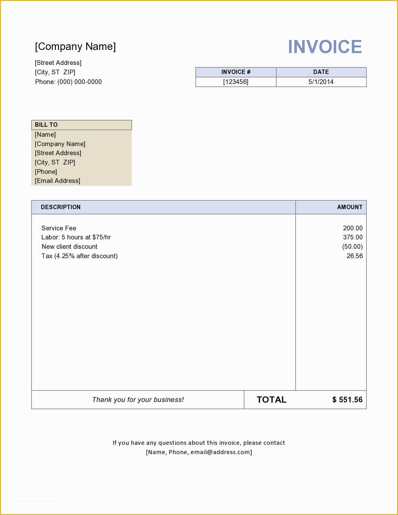 Builders Invoice Template Free Download Of Free Construction Invoice Template Word