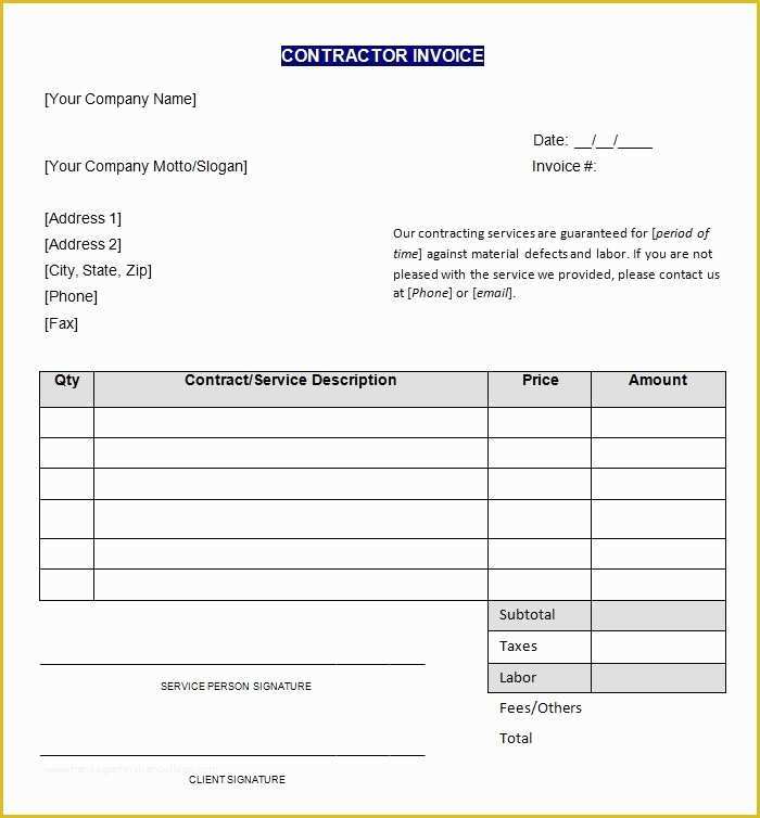 Builders Invoice Template Free Download Of Free Invoice Template Invoice Templates