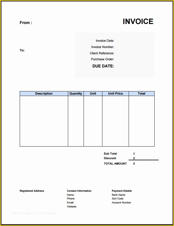 Builders Invoice Template Free Download Of Free Invoice Template Uk Use Line or Download Excel & Word