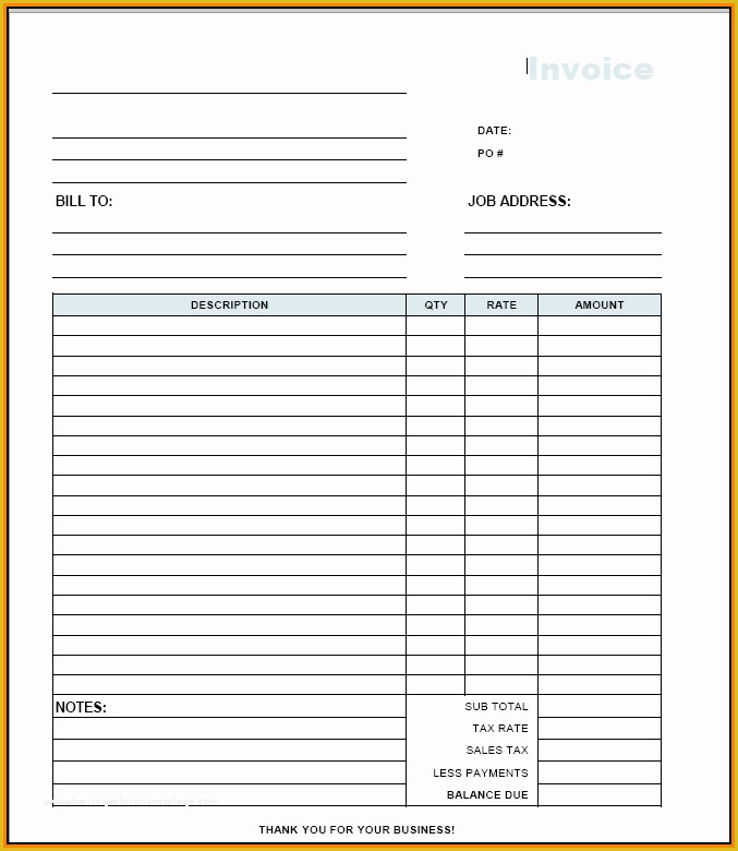 Builders Invoice Template Free Download Of Invoice Template Contractor