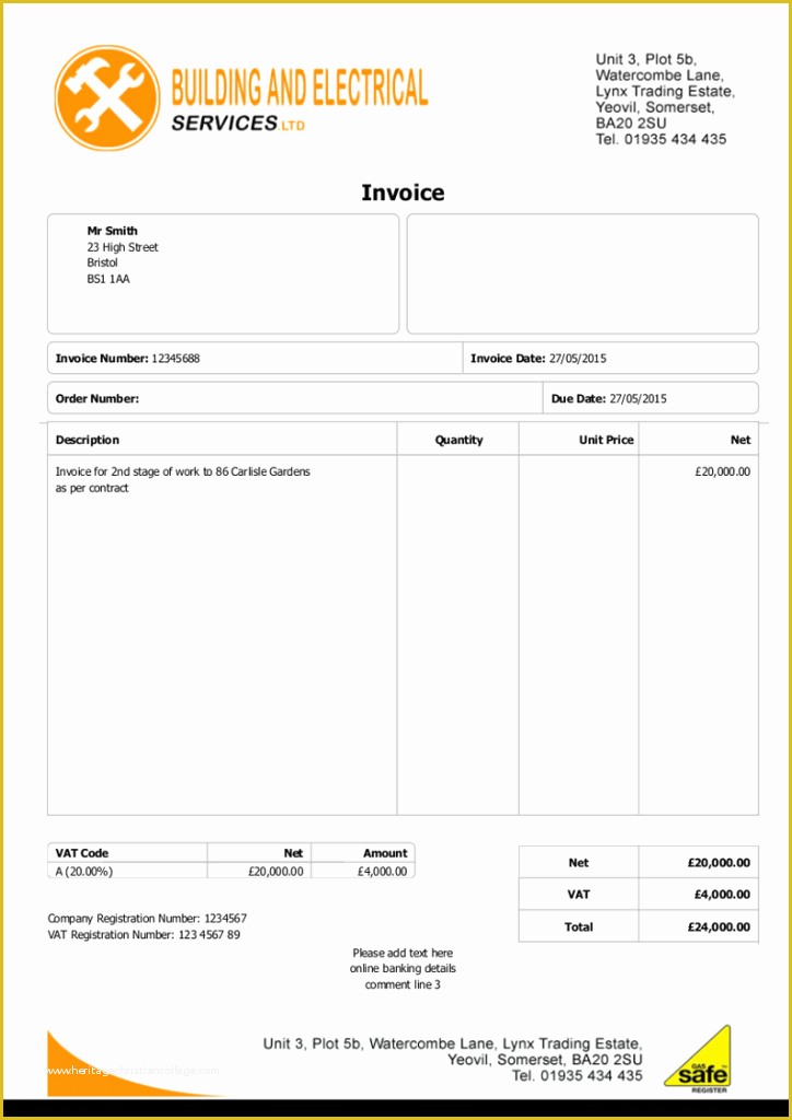 Builders Invoice Template Free Download Of Invoice Template for Builders Word Gst form Tax format