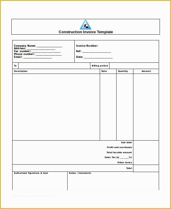 Builders Invoice Template Free Download Of Pany Invoice Template 5 Free Word Excel Pdf