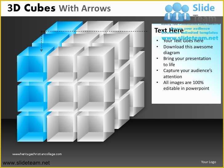 Building Blocks Powerpoint Template Free Of 3d Cubes Building Blocks Stacked with Arrows Powerpoint