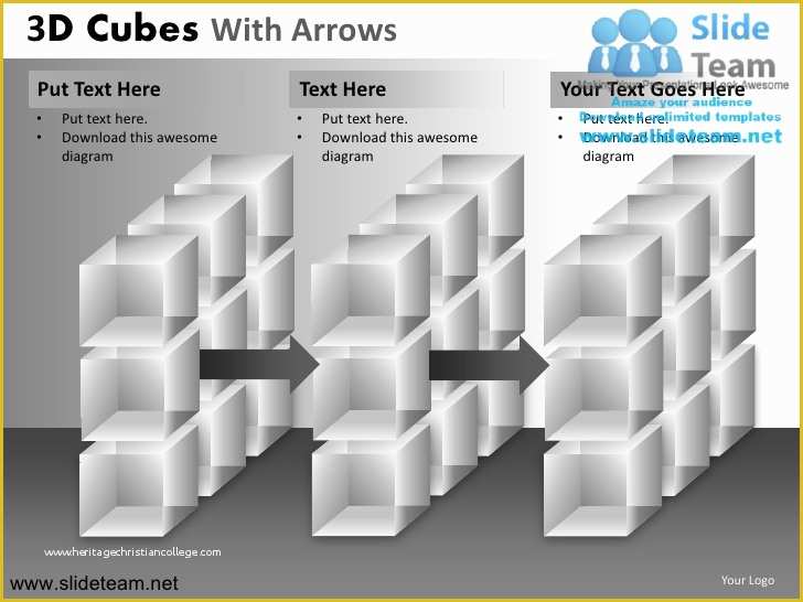 Building Blocks Powerpoint Template Free Of 3d Cubes Building Blocks Stacked with Arrows Powerpoint