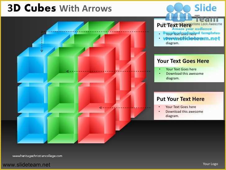 Building Blocks Powerpoint Template Free Of 3d Cubes Building Blocks Stacked with Arrows Powerpoint