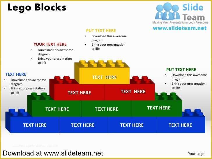 Building Blocks Powerpoint Template Free Of Lego Blocks and Pieces Stacked On top Of One Another