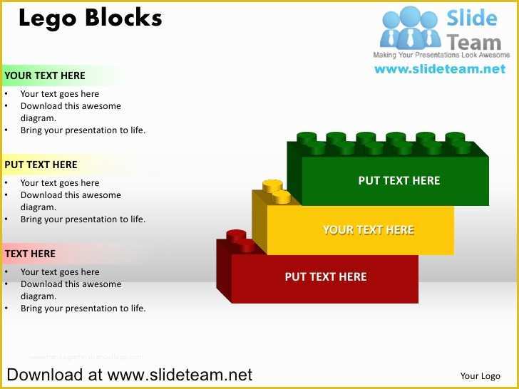 Building Blocks Powerpoint Template Free Of Lego Blocks and Pieces Stacked On top Of One Another