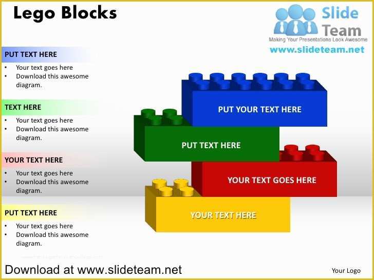 Building Blocks Powerpoint Template Free Of Lego Blocks and Pieces Stacked On top Of One Another