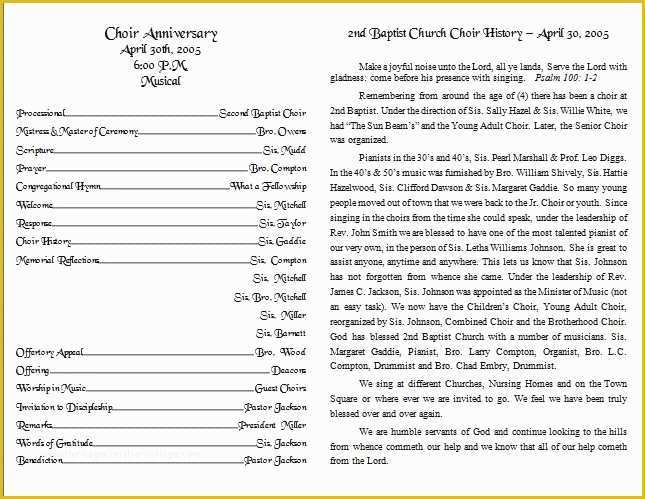 Bulletin Templates Free Download Of Church Bulletin Templates