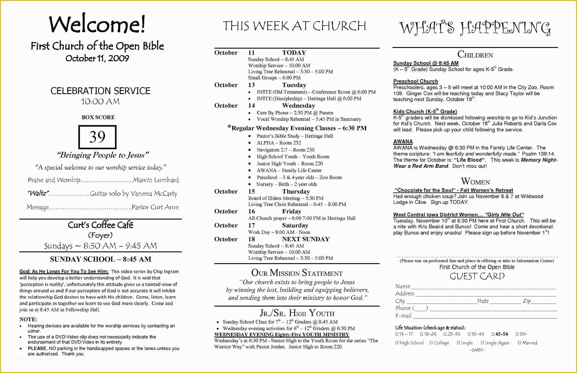 Bulletin Templates Free Download Of Free Church Bulletin Templates 8 Professionally Designed