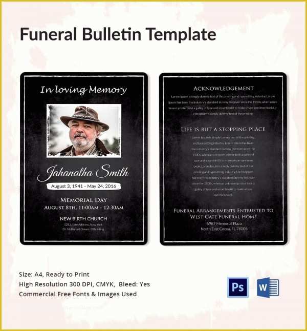 Bulletin Templates Free Download Of Funeral Bulletin Template 5 Word Psd format Download