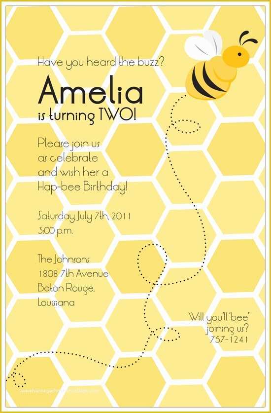 Bumble Bee Invitation Template Free Of 13 Best Images About Bee Invitations On Pinterest
