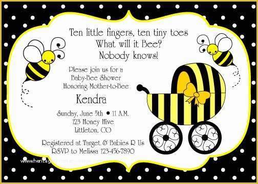 Bumble Bee Invitation Template Free Of Bumble Bee Baby Shower Invitation