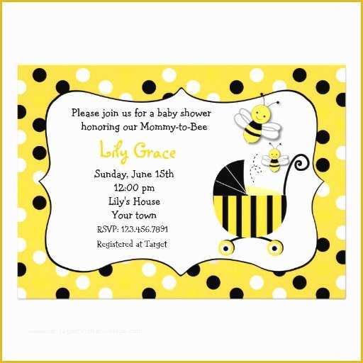 Bumble Bee Invitation Template Free Of Bumble Bee Baby Shower Invitations 5" X 7" Invitation Card