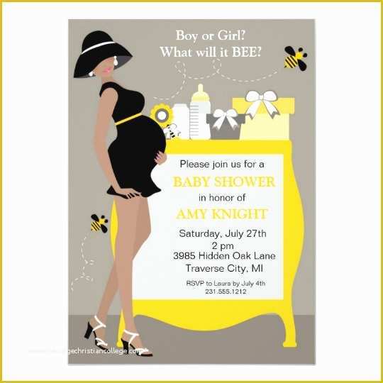 Bumble Bee Invitation Template Free Of Bumble Bee Baby Shower Invitations African Ameri