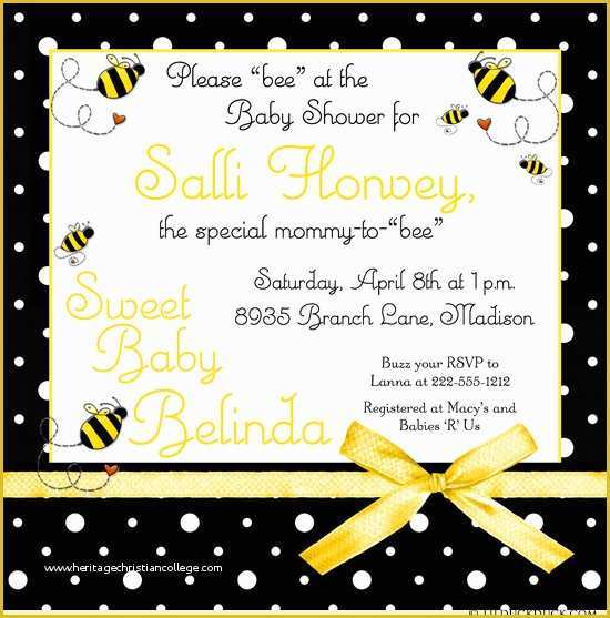 Bumble Bee Invitation Template Free Of Bumble Bee Baby Shower Invitations Bumblebee Ba Shower