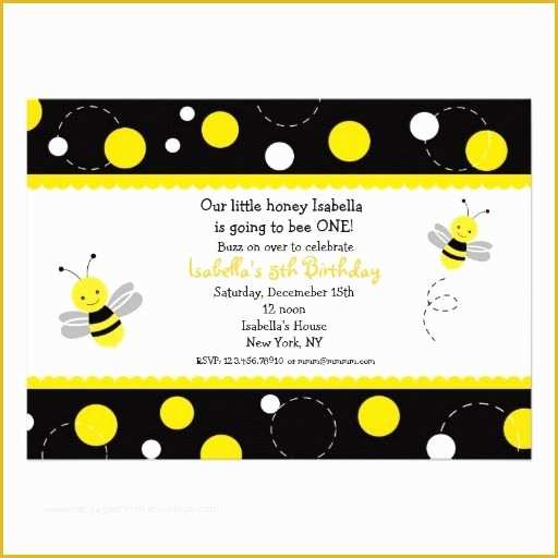 Bumble Bee Invitation Template Free Of Bumble Bee Birthday Invitations by Miguelvwilson