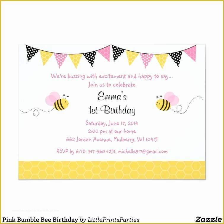 Bumble Bee Invitation Template Free Of Bumble Bee Birthday Invitations