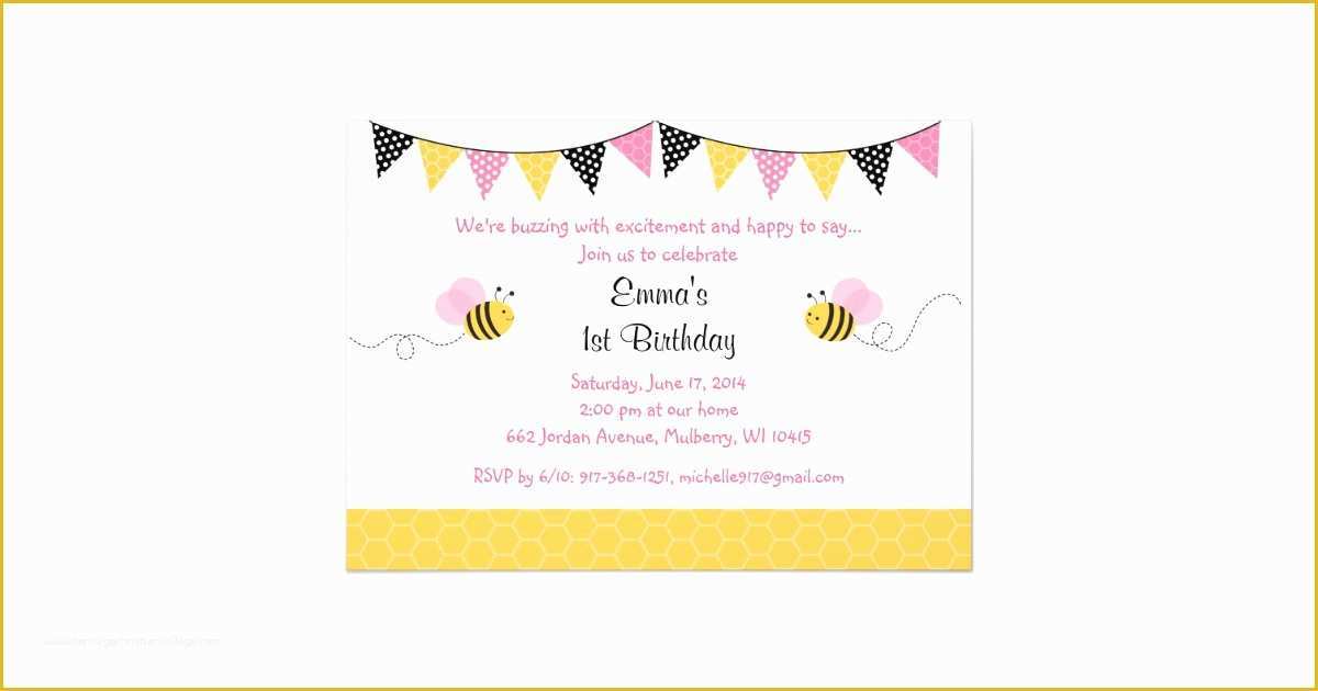 Bumble Bee Invitation Template Free Of Bumble Bee Birthday Invitations