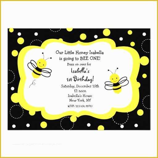 Bumble Bee Invitation Template Free Of Bumble Bee Birthday Party Invitations Honey 5" X 7