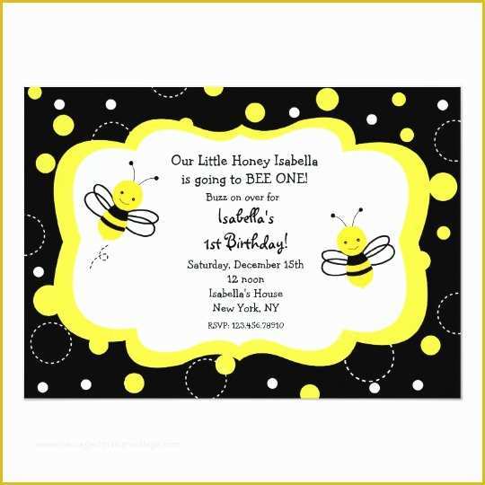 Bumble Bee Invitation Template Free Of Bumble Bee Birthday Party Invitations Honey